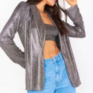 NWT Show Me Your Mumu Sparkly Blazer & Crop Top Set (Felix Blazer ~ Disco Glitz)